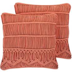 Arancione Cuscini Decorativi Completi Beliani Set of 2 Cushions 45 AKKOY Complete Decoration Pillows Orange (45x45cm)