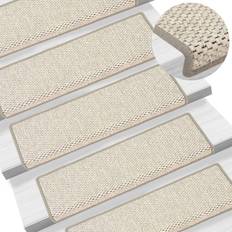 Tapis d'escalier vidaXL 15x Self-adhesive Stair Sisal-Look Beige