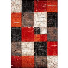 Arkiio London Square Vit, Svart, Orange, Röd, Grå, Brun 133x190cm