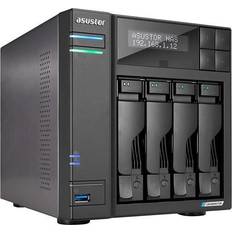 NAS-servere Asustor Lockerstor 4 Gen2 AS6704T 4 Bay NAS 2.0 GHz CPU 4 M.2 NVMe Slots Dual 2.5GbE 4GB DDR4 RAM