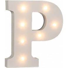 OOTB Lettre LED "P" En Bois Illuminée L 17 cm x 3 cm