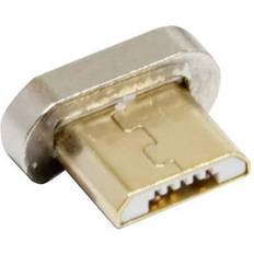 Magnetisk micro usb RealPower 168184, magnetisk, Micro-USB, guld