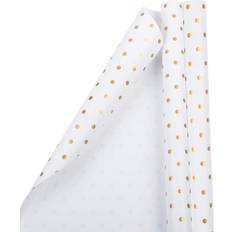 Christmas Gift Wrapping Papers Jam Paper Christmas Polka Dot Gift Wrapping 25 Sq ft White & Gold Foil Dots 2/Pack