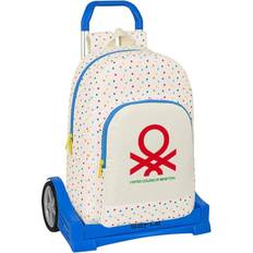 Beige School Bags Benetton School Rucksack with Wheels Topitos (30 x 46 x 14 cm)