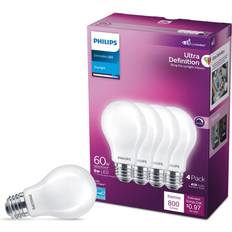 Light Bulbs Philips 60-Watt Equivalent A19 Ultra Definition Dimmable E26 LED Light Bulb Daylight 5000K (4-Pack)