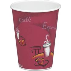 Red Paper Cups 8 oz. Symphony Design Paper Hot Cups Beige (50/Pack)