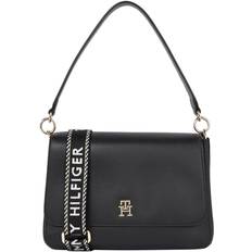Tommy Hilfiger Logo Strap Monogram Shoulder Bag - Black
