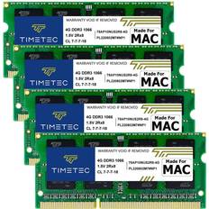 Ddr3 pc3 8500 TIMETEC 16GB KIT 4x4GB Compatible for Apple DDR3 1067MHz 1066MHz PC3-8500 Dual Rank