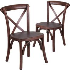 Flash Furniture Armchairs Flash Furniture 2 Pk. HERCULES Series Kids Mahogany Cross Back Chair