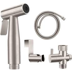 Bidets Whitehaus Wh771 Spahaus Stainless Steel Hand-Held Bidet Sprayer Set Nickel