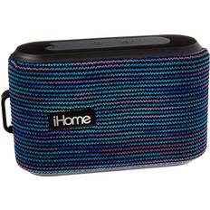 Purple Bluetooth Speakers iHome Slip And Water Resistant Fabric Rechargeable Bluetooth Speaker With Speakerphone (Purple/White)