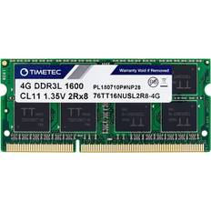 RAM Memory TIMETEC Hynix IC 4GB DDR3L 1600MHz PC3-12800 Unbuffered Non-ECC 1.35V CL11 2Rx8 Dual Rank 204 Pin SODIMM Laptop Notebook Computer Memory RAM Module