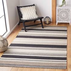 Safavieh Dhurries Stripe Natural, Beige, Black 96x120"