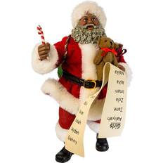 Kurt Adler 10.5-Inch Fabriché Black Santa with List Candy Cane Christmas Tree Ornament