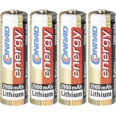 Conrad energy Extrem Power Lithium Mignon-Batterien (4Stk. AA, 2900mAh) Batterien Akkus