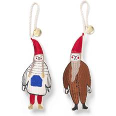 Baumwolle Weihnachtsbaumschmuck Ferm Living Elf Pair Weihnachtsbaumschmuck 13.5cm 2Stk.