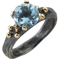 ByBirdie Ringe ByBirdie Rockefeller Ring - Black/Gold/Topaz