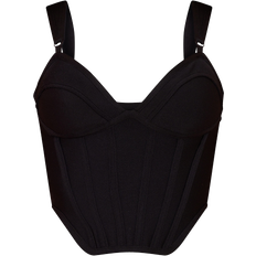 PrettyLittleThing Bandage Dip Hem Bust Cup Corset - Black