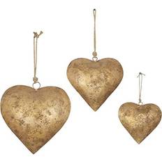 Deco 79 Heart Bell with Hanging Rope Decoration 50.8cm 3pcs