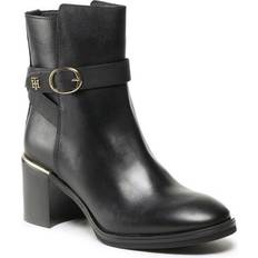 Tommy Hilfiger Belt Heeled Boot - Black