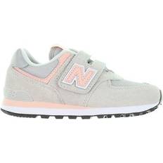 New Balance Kid's 574 Core Hook & Loop - Rain Cloud/Pink Haze