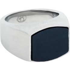 By Billgren Clinton Signet Ring - Silver/Black