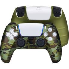 Ps5 controller cover TNP Accessories PS5 Dualsense Controller Skin Cover + 8 Pro Thumb Grips - Camo Green