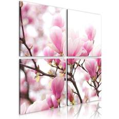 Fyrkantig Tavlor Arkiio Flowering Magnolia Tree Tavla 90x90cm