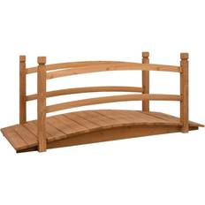 vidaXL Puente Para Jardín Madera Maciza De Abeto 140x60x60 cm - Marrón