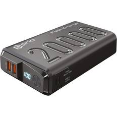 Prio Fast Charge Powerbank 2xUSB-A, USB-C 20000mAh Sort