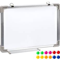 tectake Whiteboard Magnetic Board + 12 Magnets 60x45x2cm