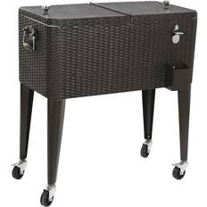 Dkd Home Decor "Transportabelt Køleskab Metal syntetisk spanskrør Aluminium (83 x 48 x 86 cm) (76 L)