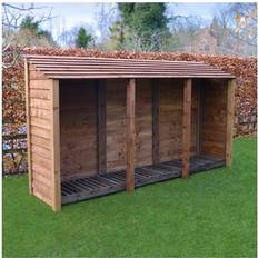 Rutland County Garden Furniture Empingham 6Ft Log Store Rustic Brown