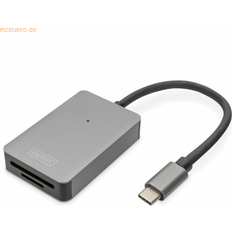 Digitus USB-C-kortläsare, 2 uttag UHS-II SD4.0, TF4.0, 300Mb/s