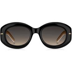 HUGO BOSS Black-acetate sunglasses with chain strap