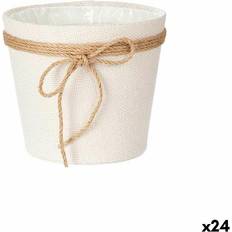 Elegant White Rope Plastic Planters Set of 24 18 x 16 cm