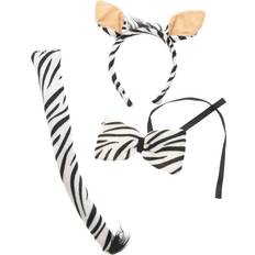 Zwart Bakgerei Orlob Verkleed Accessoire Set Zebra 3-delig Zwart Polyester