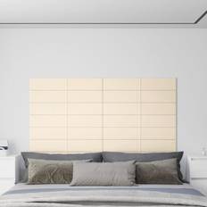 Pladematerialer vidaXL vægpaneler 12 stk. 90x15 cm 1,62 m² fløjl cremefarvet