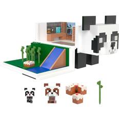 Minecraft Conjuntos de juego Minecraft Figura mattel mob head mini panda casa de juegos