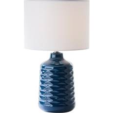 Brilliant Table Lamps Brilliant Ilysa White Fabric Blue Table Lamp