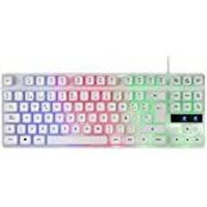 Blanco - RGB (multicolor) Teclados Mars Gaming MK02 Tama O Compacto TKL Switch Hibrido H-Mech Iluminacion FRGB