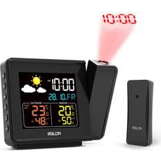 Radio alarm clock BALDR Radio Controlled Alarm Clock w/ Projection in Black Black