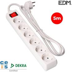 Edm Mehrfachsteckdose 6 Schuko-Steckdosen mit Schalter 5M 3X1,5mm [E3-41066]