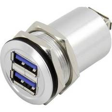 Bk 14 TRU Components A dobbeltindbygningsbøsning 3.0 USB-14-BK 1408769 Indhold: