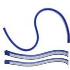 Righelli Donau Elektronik MLK30 Righello Per Curve Plastica, Acciaio Blu 30 cm
