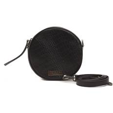 Pompei Donatella Black Leather Crossbody Women's Bag