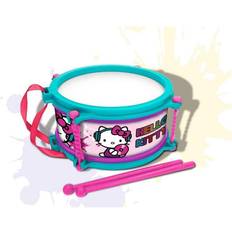 Plastica Tamburi giocattolo Hello Kitty Tamburo Blu Rosa 16 cm