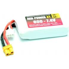 Xt30 Red Power LiPo accupack 7.4 V 800 mAh 25 C Softcase XT30