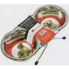 Stainless Steel Dog Feeder 2 x 750 ml