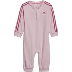 Adidas Infant Essentials 3-Stripes French Terry Bodysuit - Clear Pink/Preloved Fuchsia